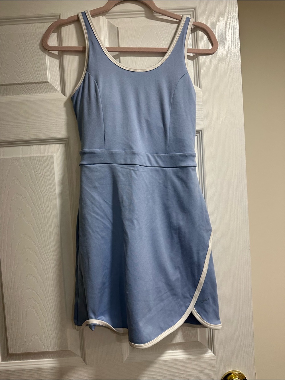FREELY Light Blue Women's Tank Dress with White Trim